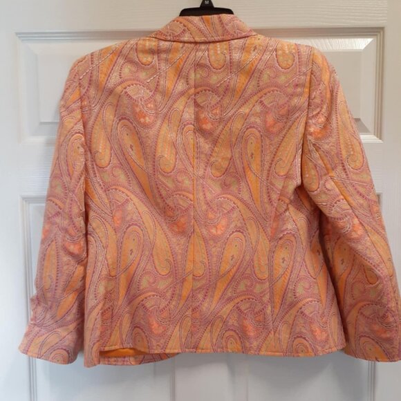 Cute! Orange & Pink Paisley ESCADA Blazer Size 40 - Perfect Condition! Deal! - Picture 2 of 6
